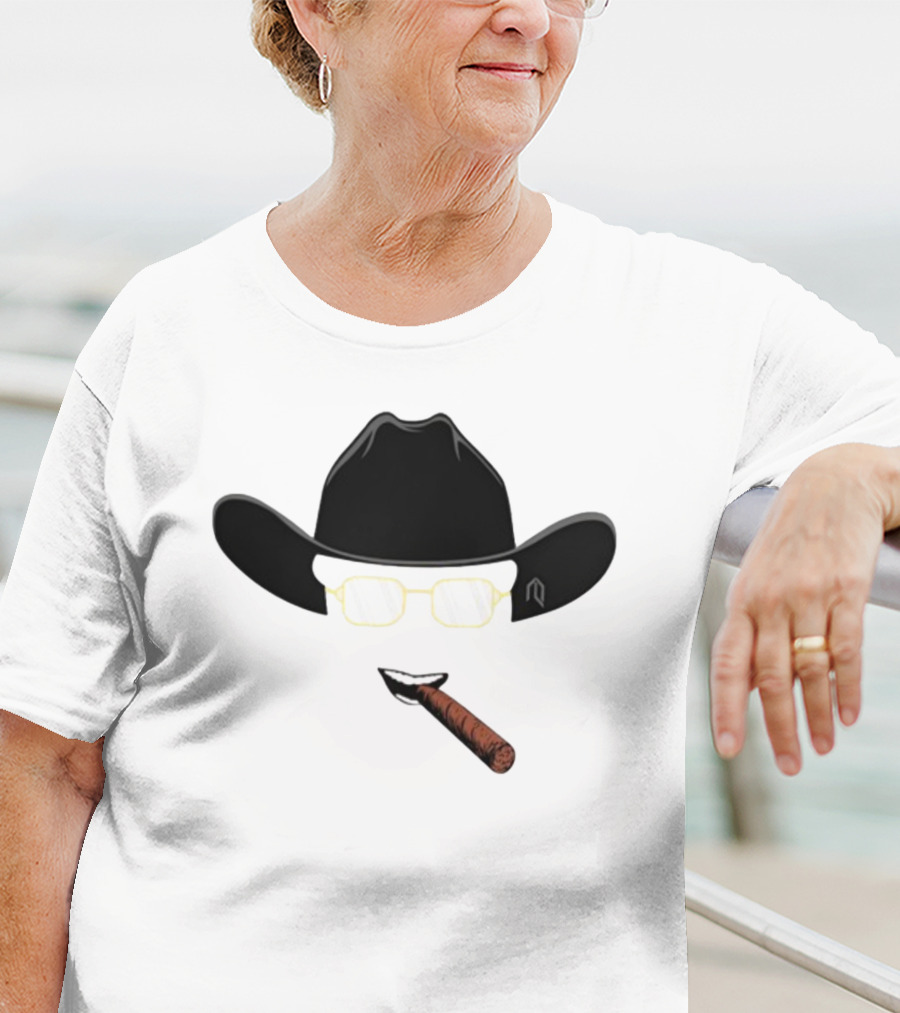 Cowboy Hat Sunglasses Cigar Iconic T-Shirt