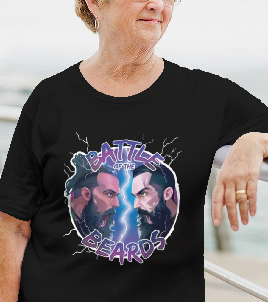 BATTLE OF THE BEARDS Showdown Clash Thunder Bolts T-Shirt