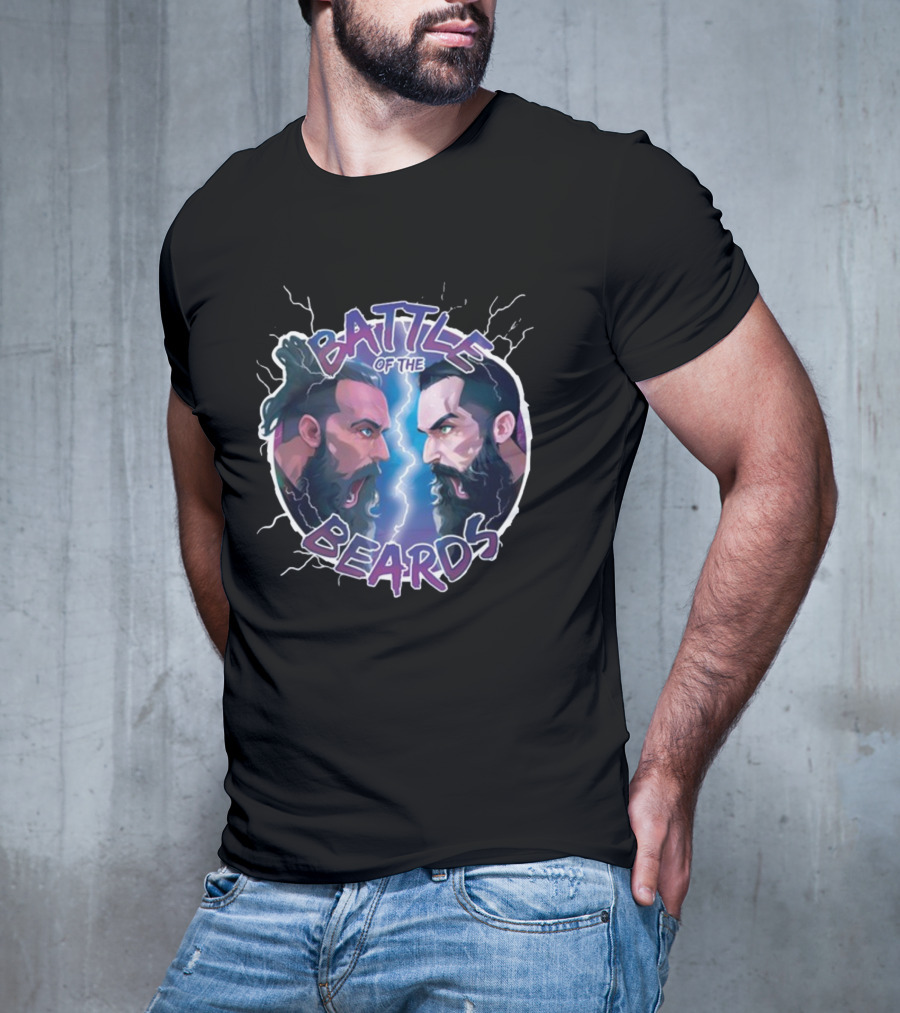 BATTLE OF THE BEARDS Showdown Clash Thunder Bolts T-Shirt
