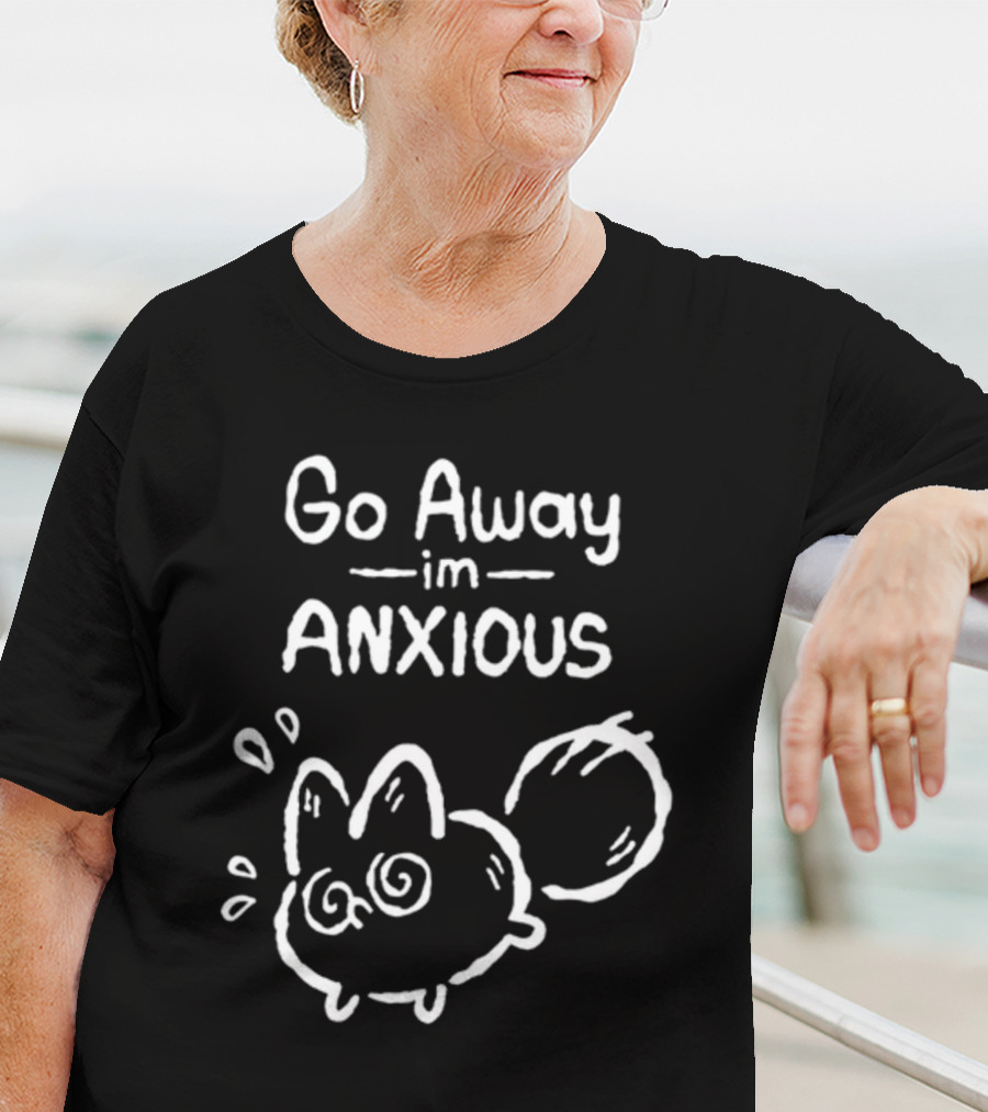 Go Away I'm Anxious Fox Drawing T-Shirt