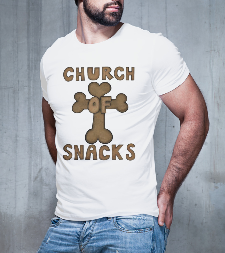 Church Of Snacks Bone Cookie Cross T-Shirt