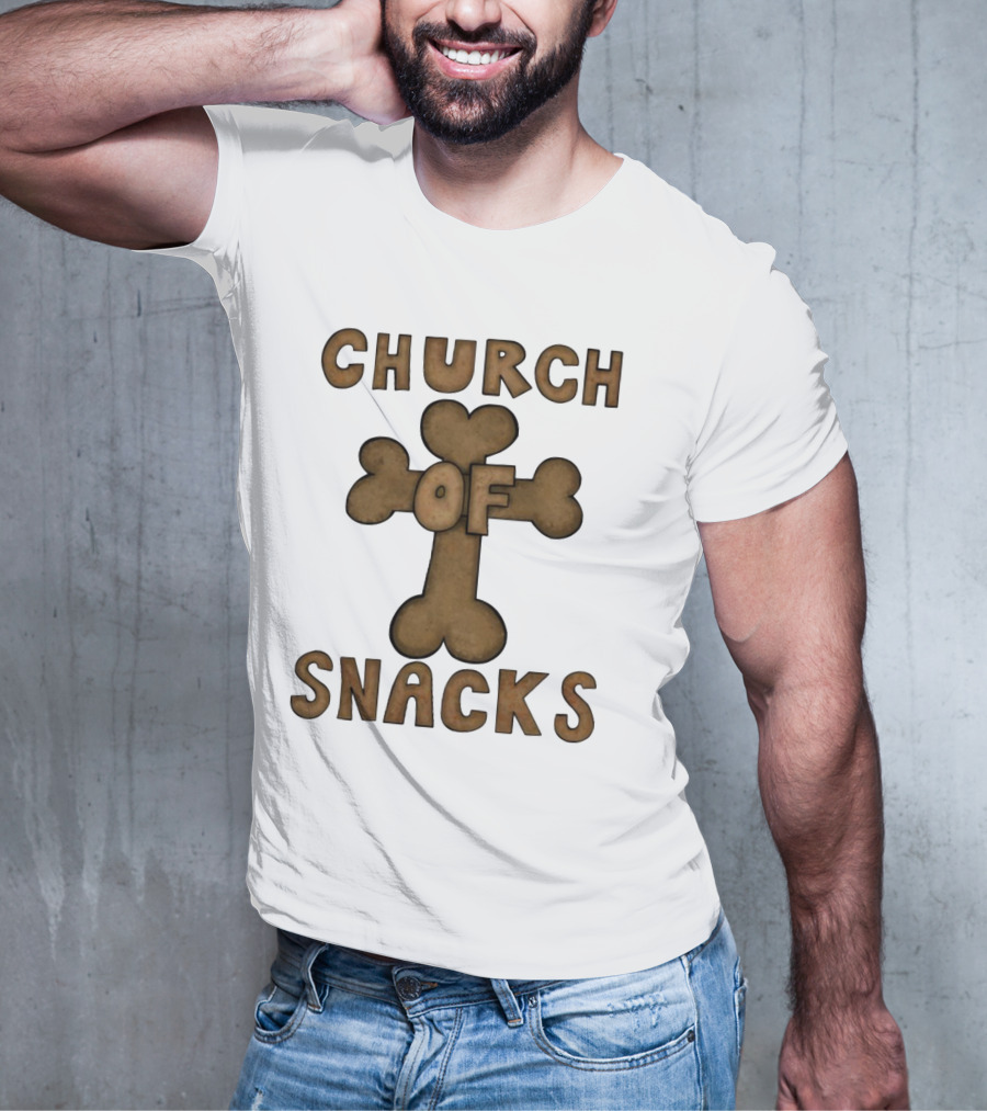 Church Of Snacks Bone Cookie Cross T-Shirt