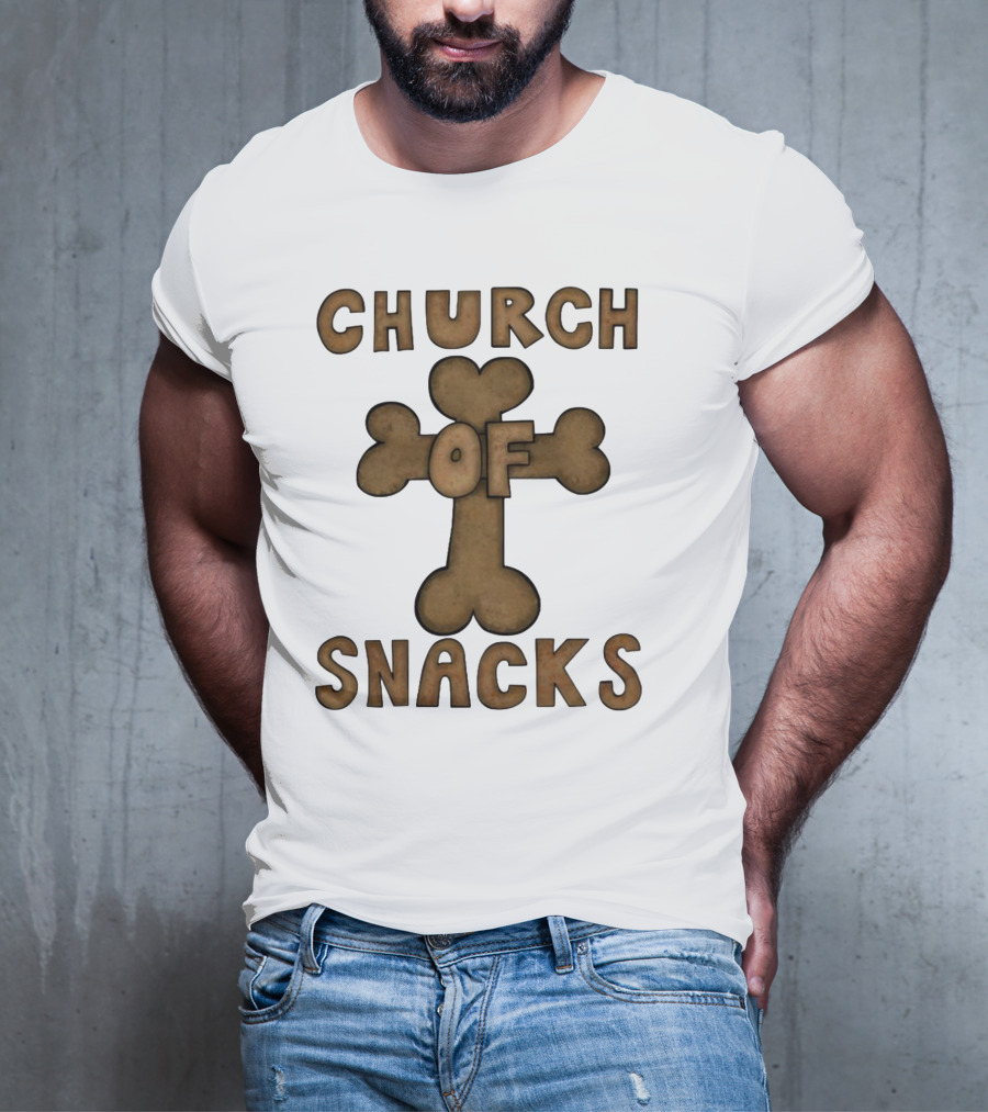 Church Of Snacks Bone Cookie Cross T-Shirt