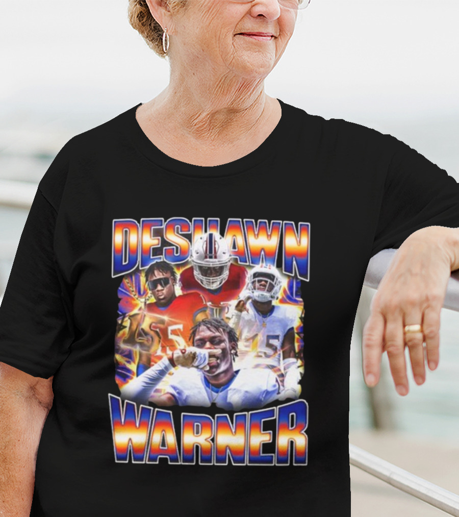 Desawn Warner Football Athletes Action Collage T-Shirt