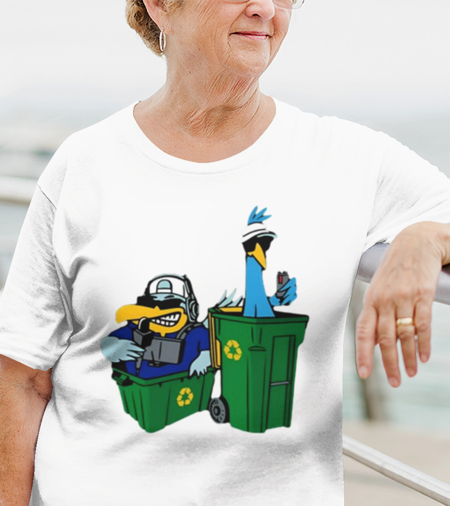 Birdie Juice People’s Birdies Recycling Bin Humor T-Shirt