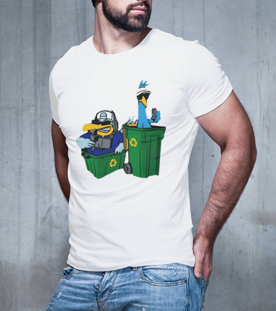 Birdie Juice People’s Birdies Recycling Bin Humor T-Shirt