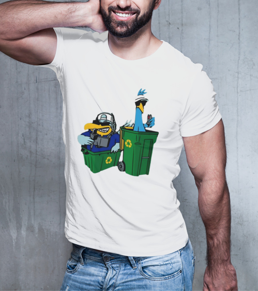 Birdie Juice People’s Birdies Recycling Bin Humor T-Shirt
