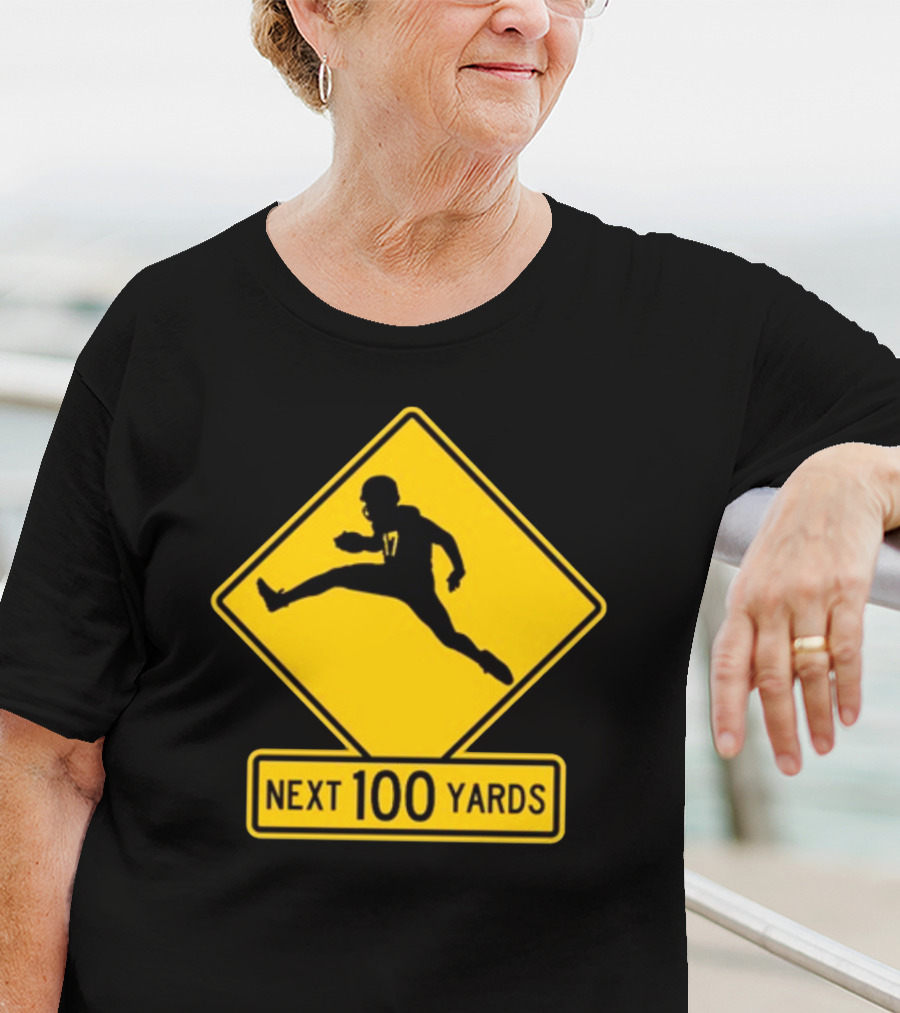 Quarterback Crossing 17 Next 100 Yards T-Shirt