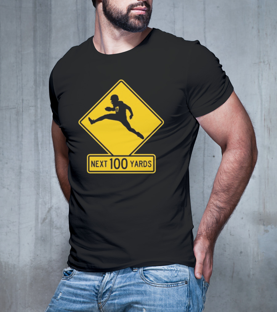 Quarterback Crossing 17 Next 100 Yards T-Shirt