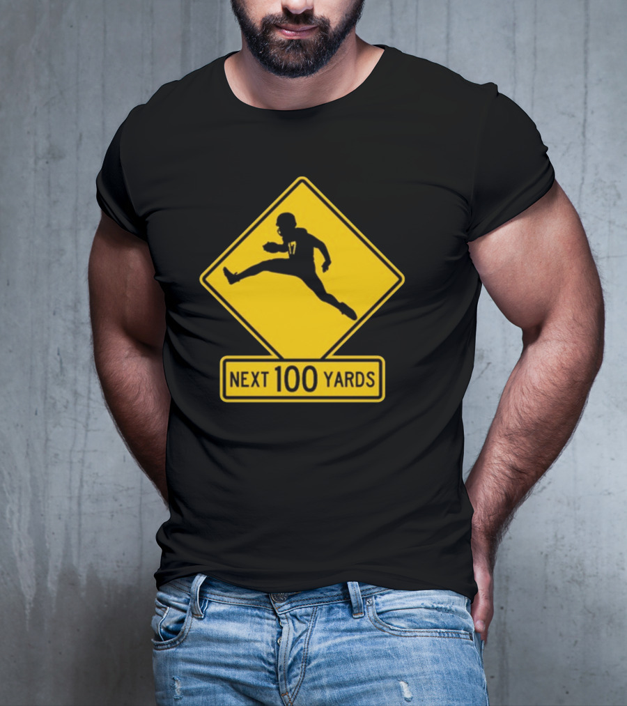 Quarterback Crossing 17 Next 100 Yards T-Shirt