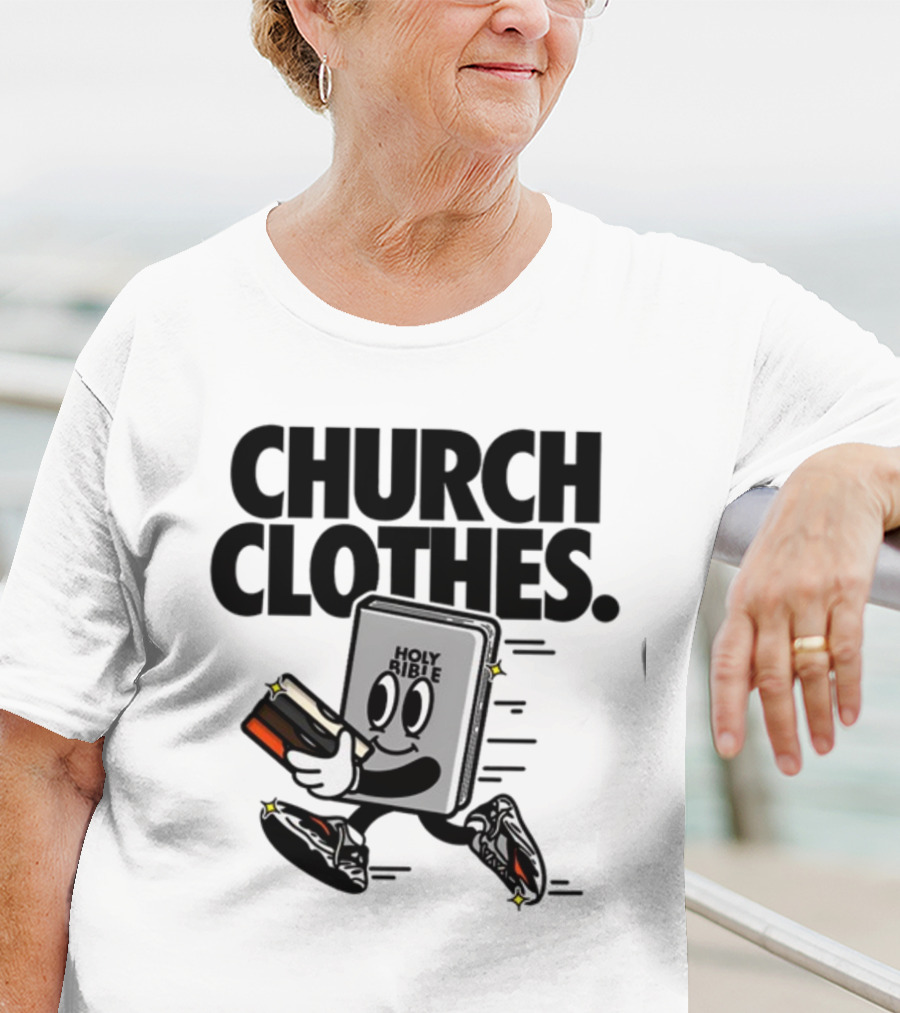 Church Clothes Holy Bible Cartoon Running Sneakers T-Shirt