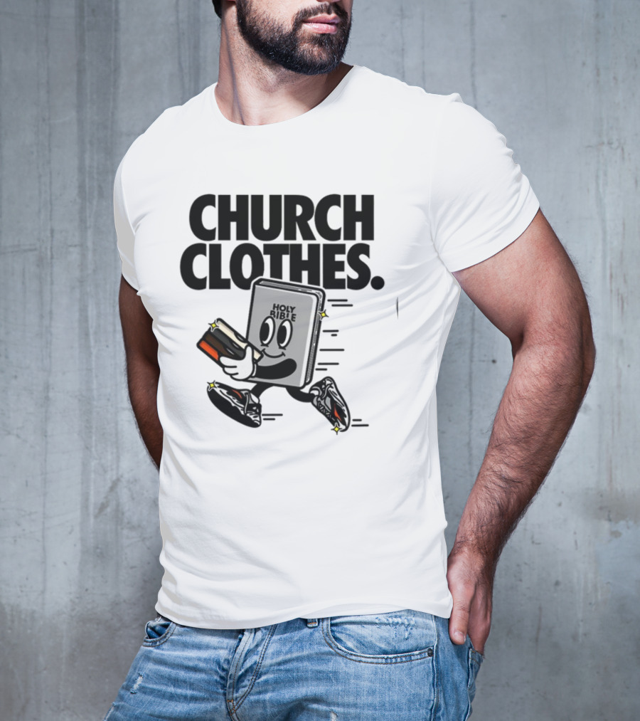 Church Clothes Holy Bible Cartoon Running Sneakers T-Shirt