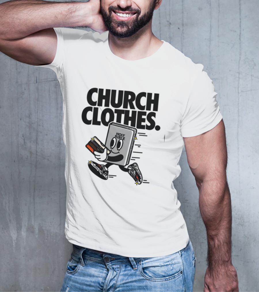 Church Clothes Holy Bible Cartoon Running Sneakers T-Shirt