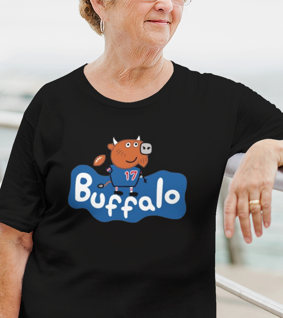 Buffalo Football Cartoon Bull 17 T-Shirt
