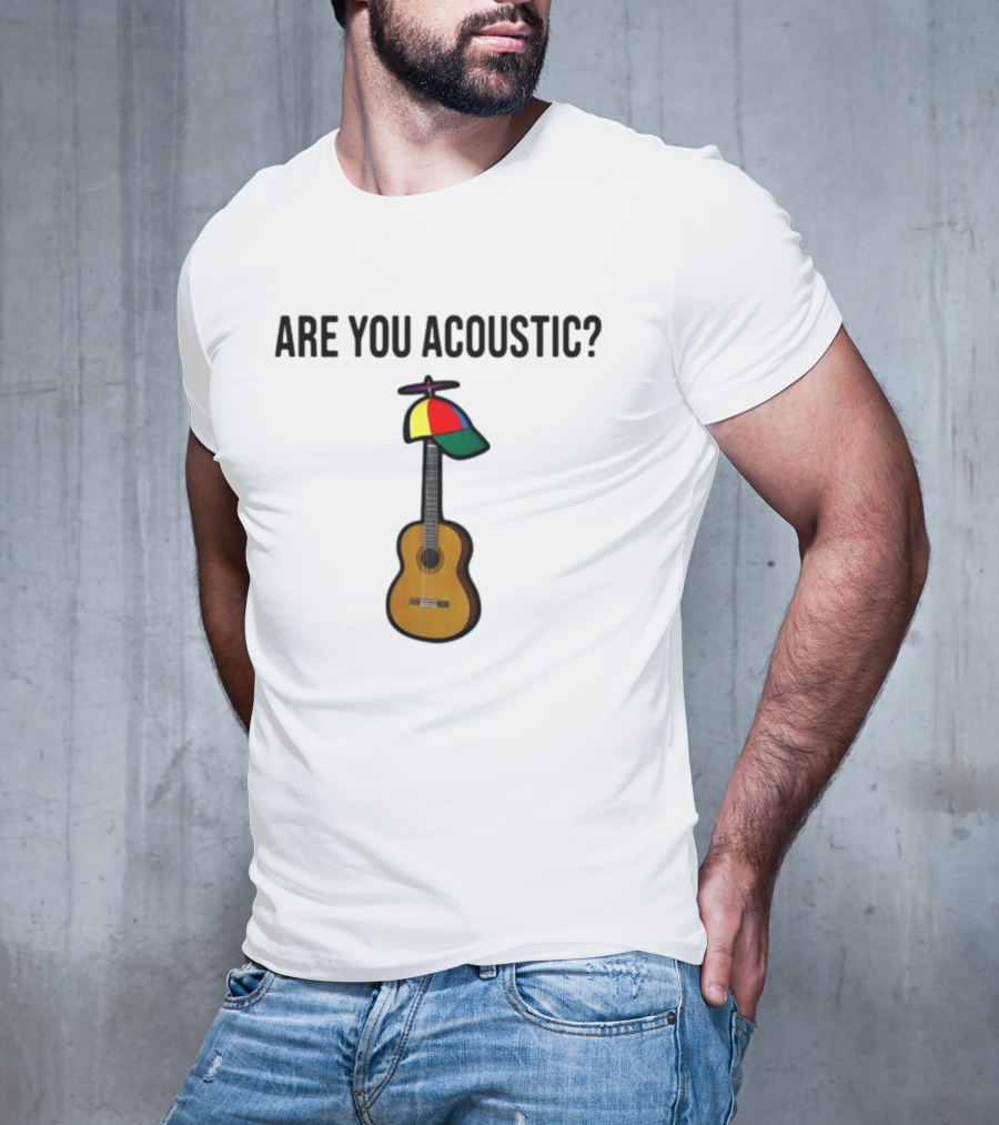 Are You Acoustic Guitar With Colorful Propeller Hat T-Shirt