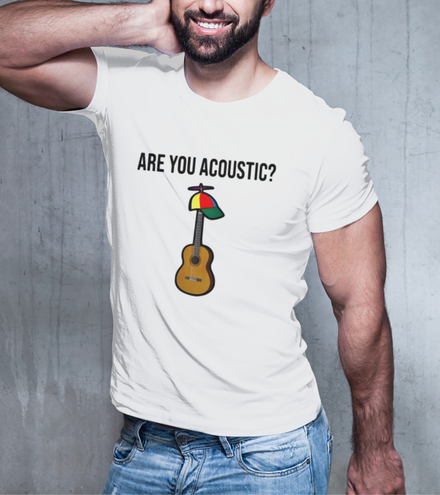 Are You Acoustic Guitar With Colorful Propeller Hat T-Shirt