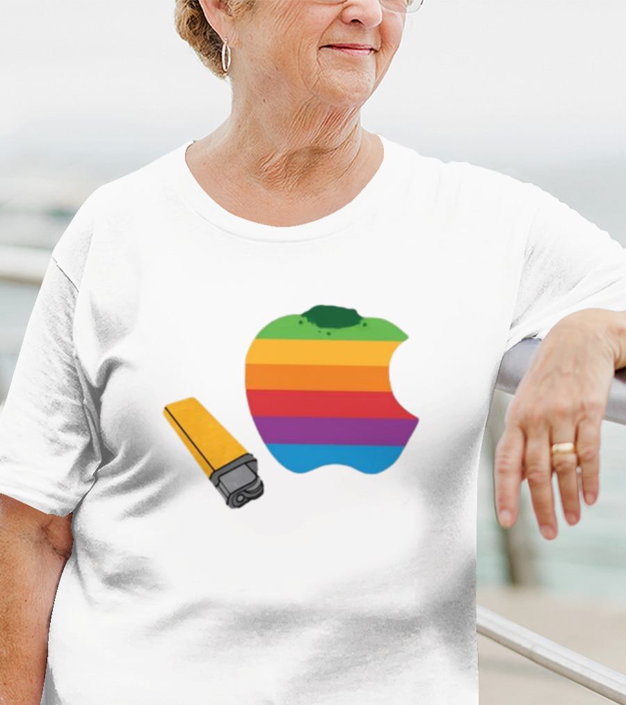 Apple Pipe Rainbow Logo Lighter T-Shirt