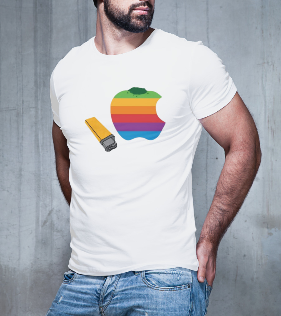 Apple Pipe Rainbow Logo Lighter T-Shirt