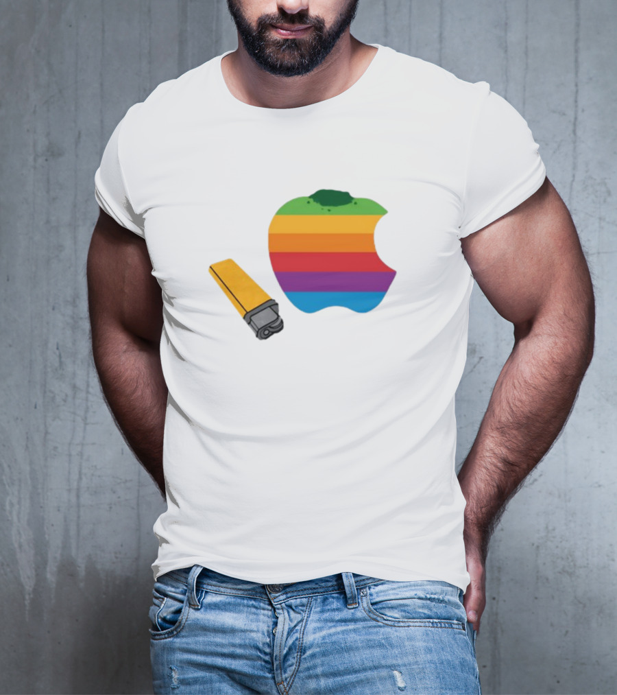 Apple Pipe Rainbow Logo Lighter T-Shirt