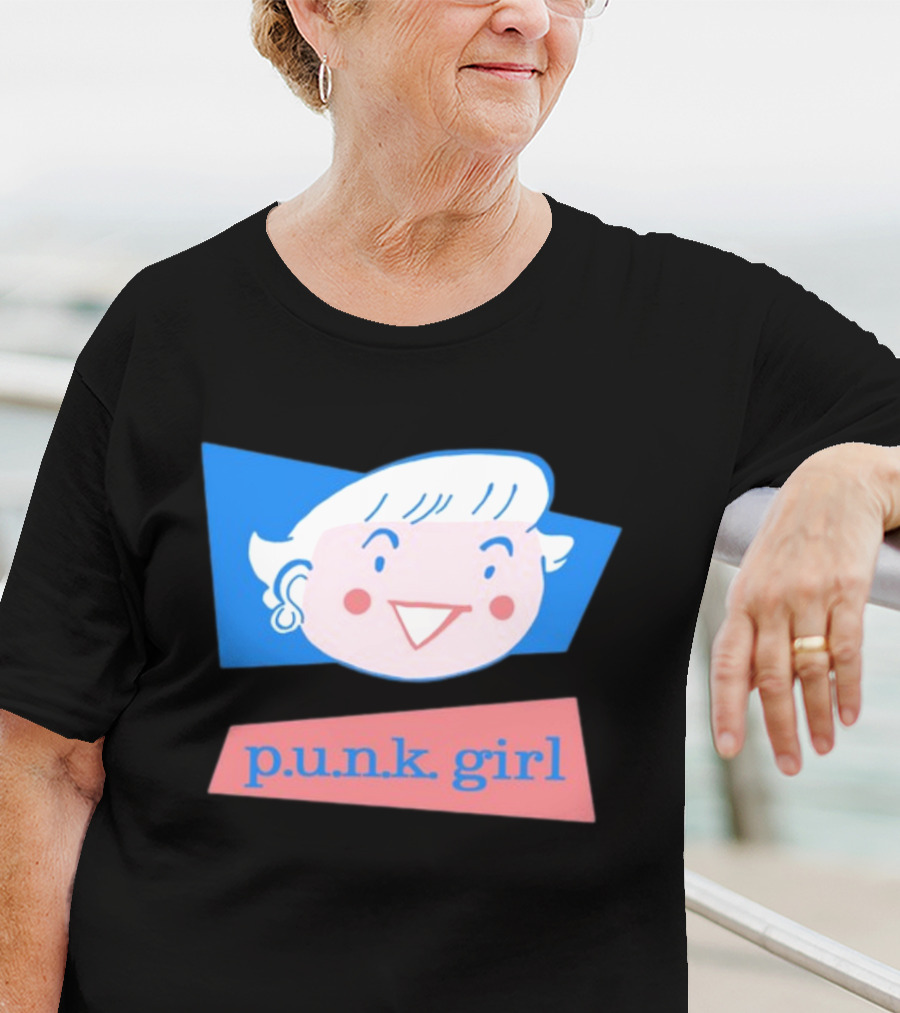 P.U.N.K. Girl Retro Cartoon Style Face T-Shirt