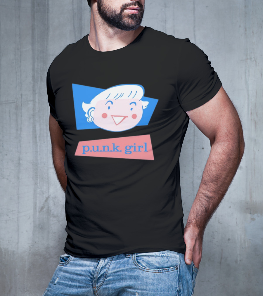 P.U.N.K. Girl Retro Cartoon Style Face T-Shirt