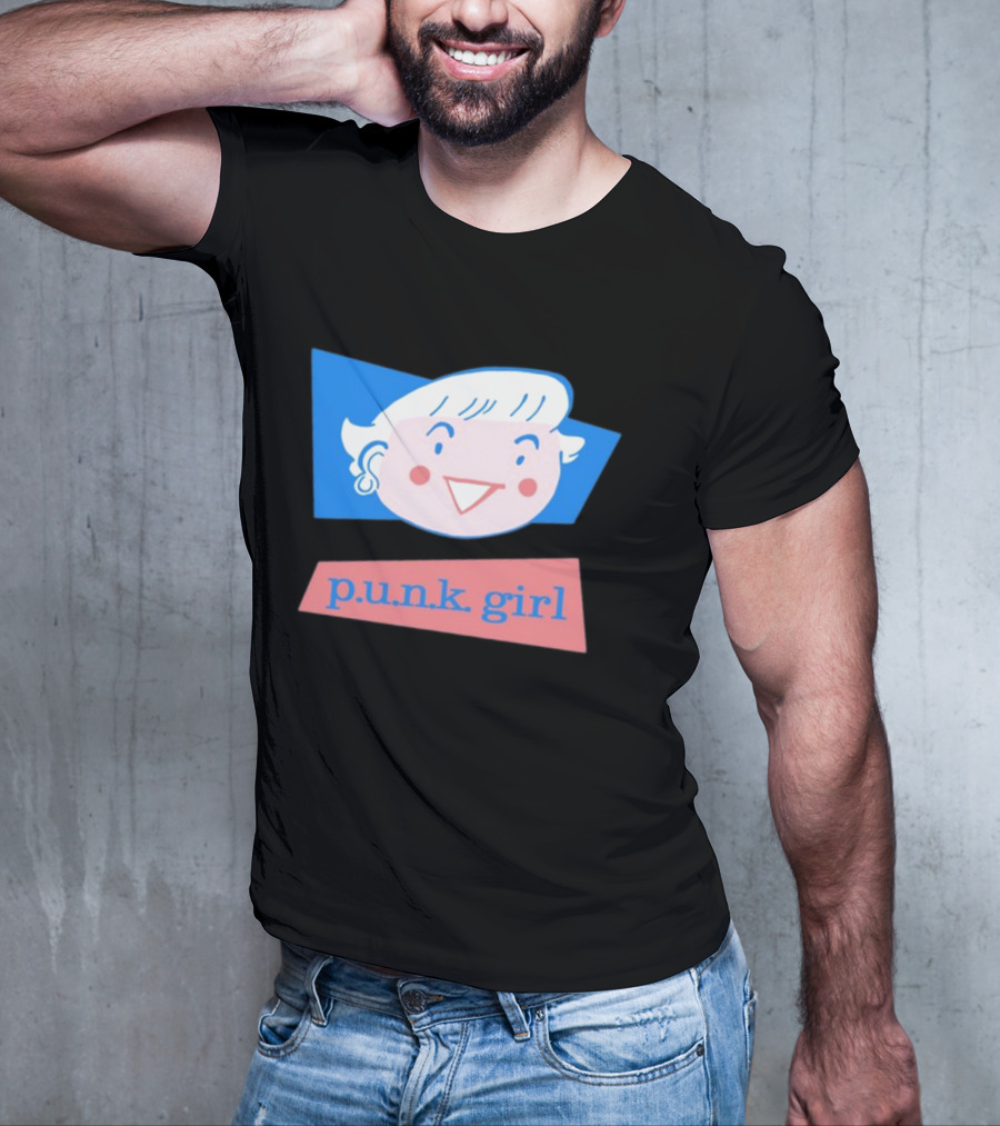 P.U.N.K. Girl Retro Cartoon Style Face T-Shirt