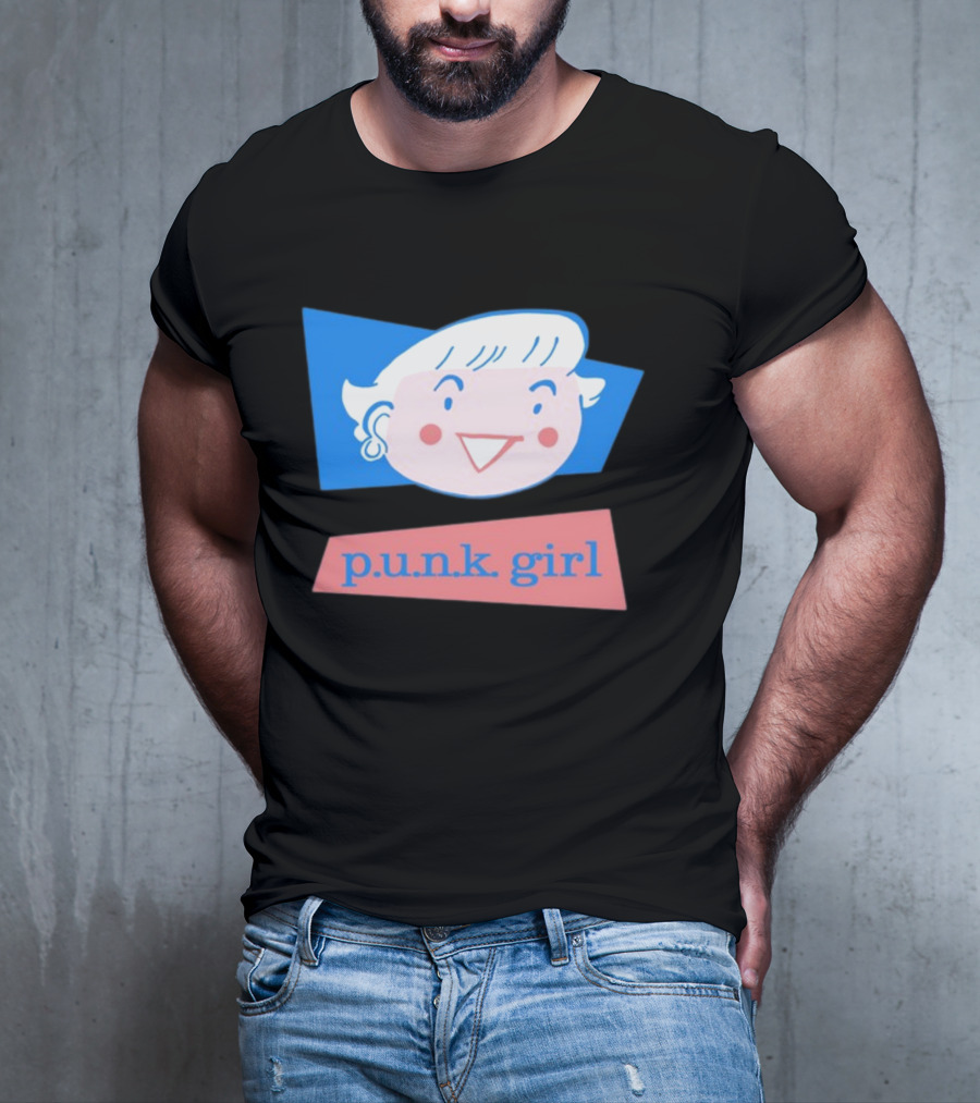 P.U.N.K. Girl Retro Cartoon Style Face T-Shirt