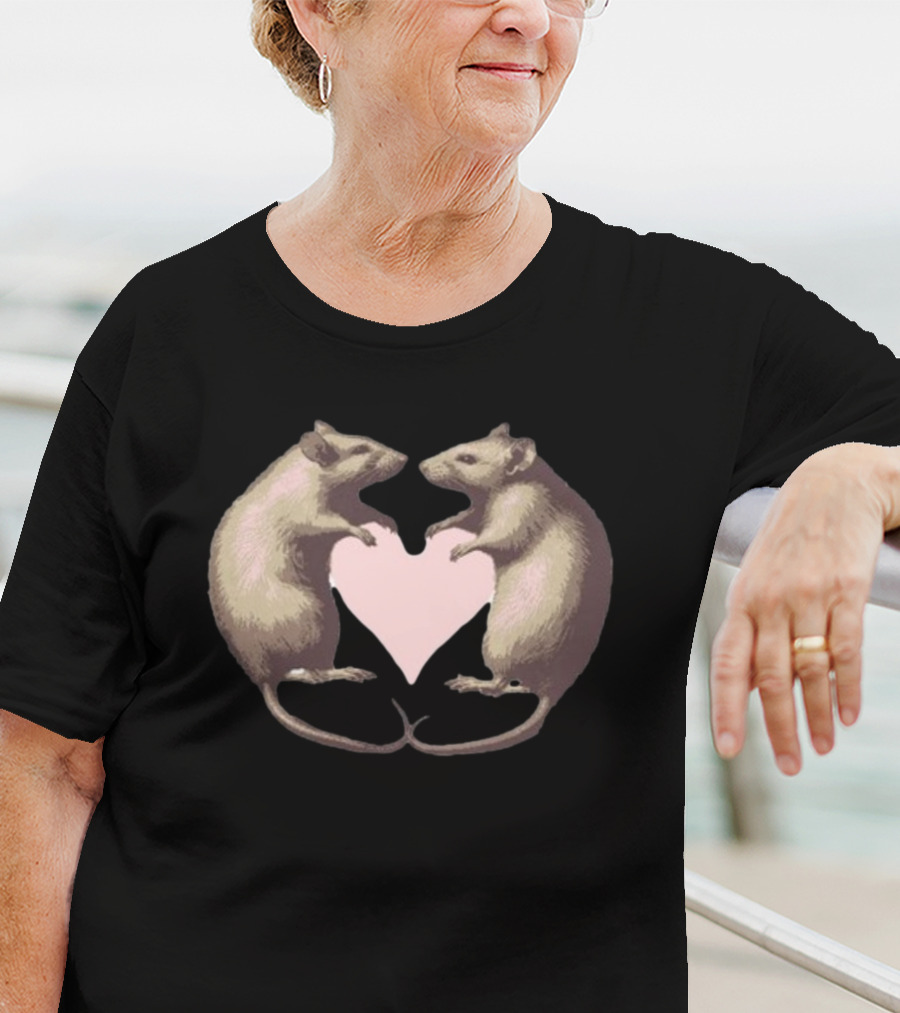I Love My Rat Wife Heart Rats Embrace T-Shirt