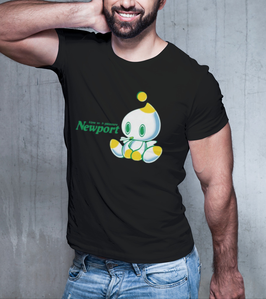 Newport Alive With Pleasure Cute Character Sitting T-Shirt