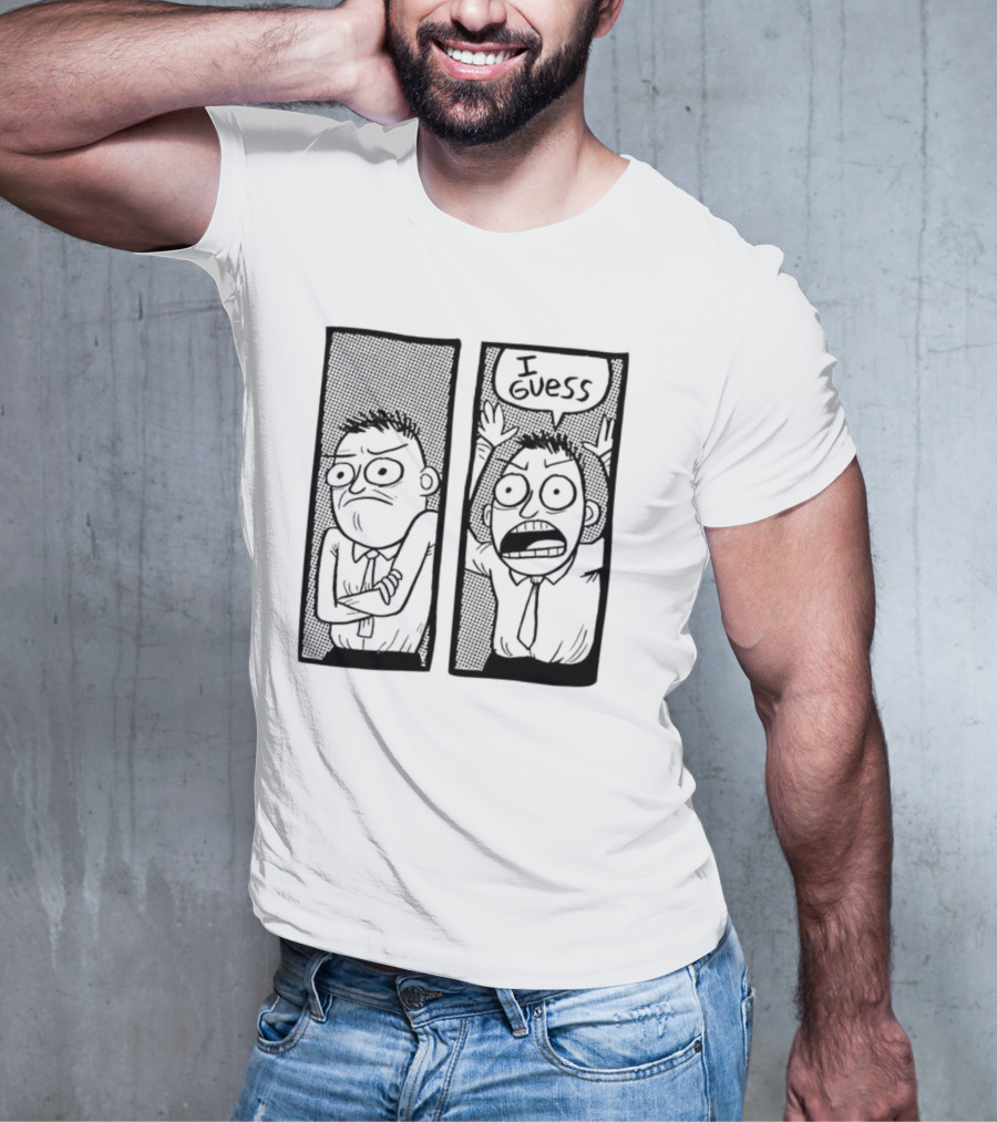 Quality Thomas 'Tomska' Ridgewell Comic I Guess Character Panels T-Shirt