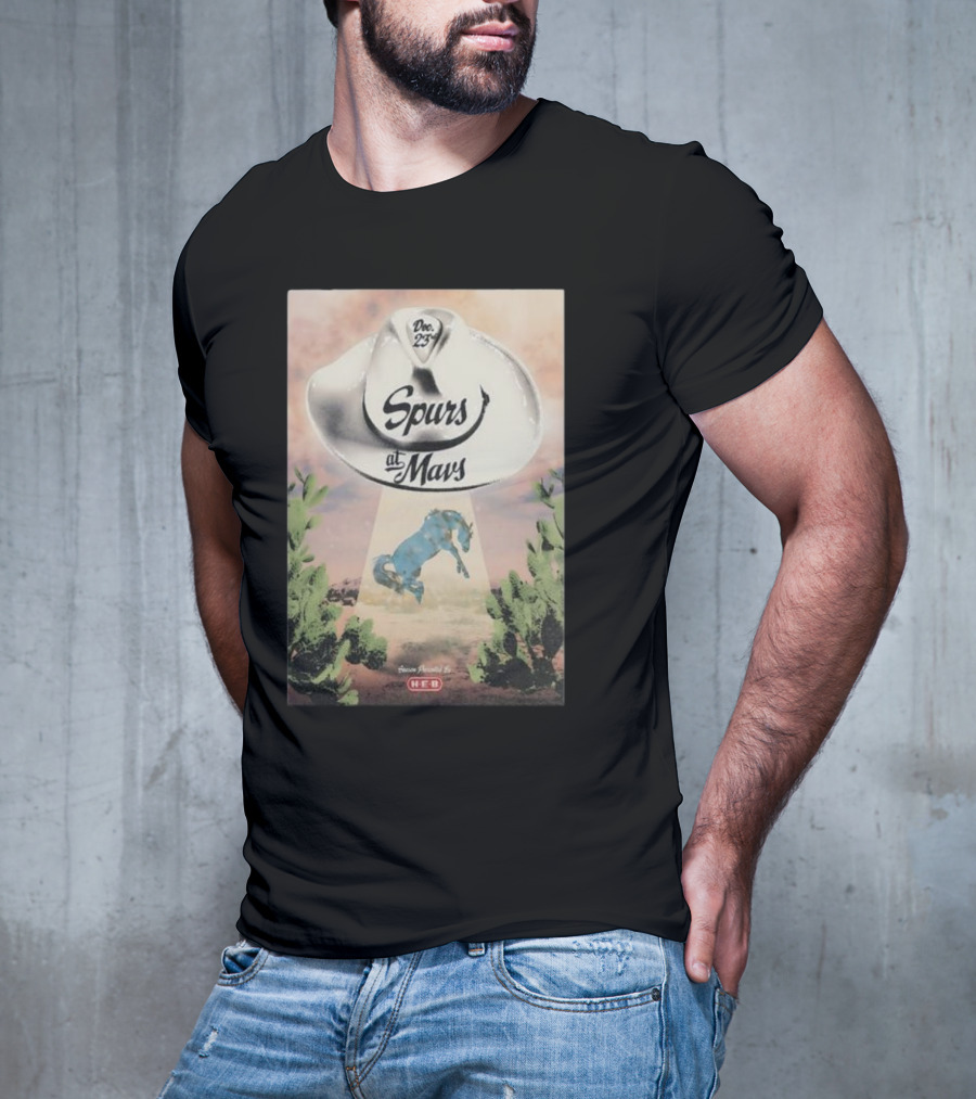 Dec 23 Spurs At Mavs Presented By H-E-B Cowboy Hat And Cactus Scene T-Shirt