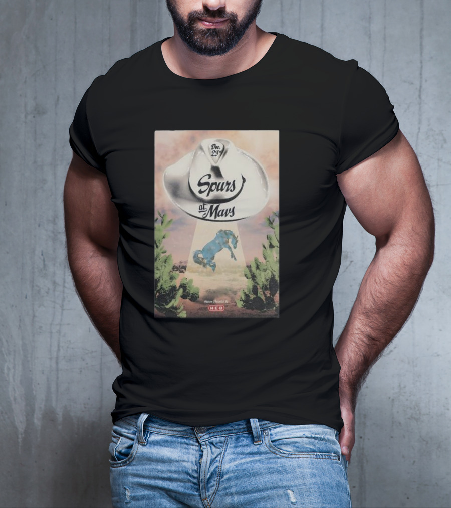 Dec 23 Spurs At Mavs Presented By H-E-B Cowboy Hat And Cactus Scene T-Shirt