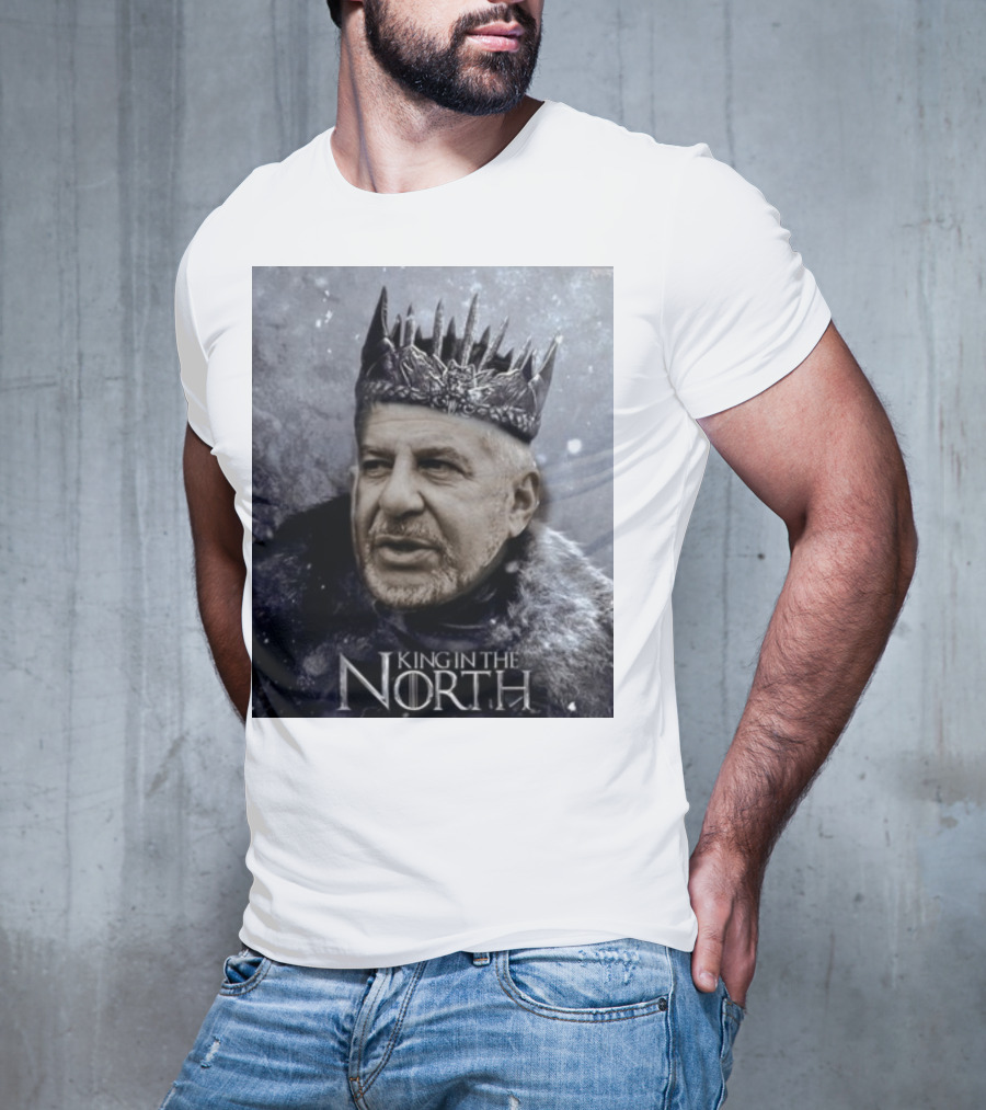 Bill Belichick King In The North Game Of Thrones Style Crown And Fur Cloak T-Shirt