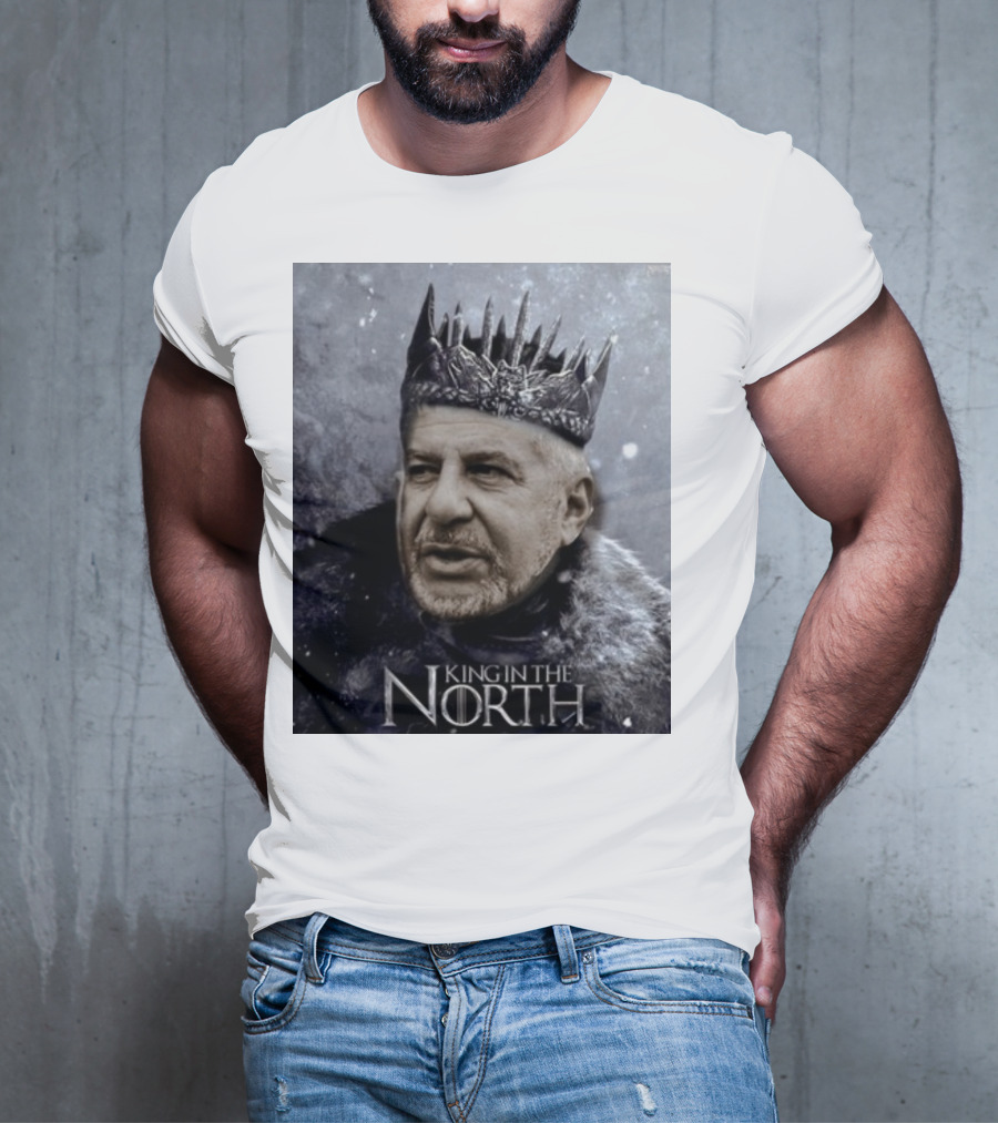 Bill Belichick King In The North Game Of Thrones Style Crown And Fur Cloak T-Shirt