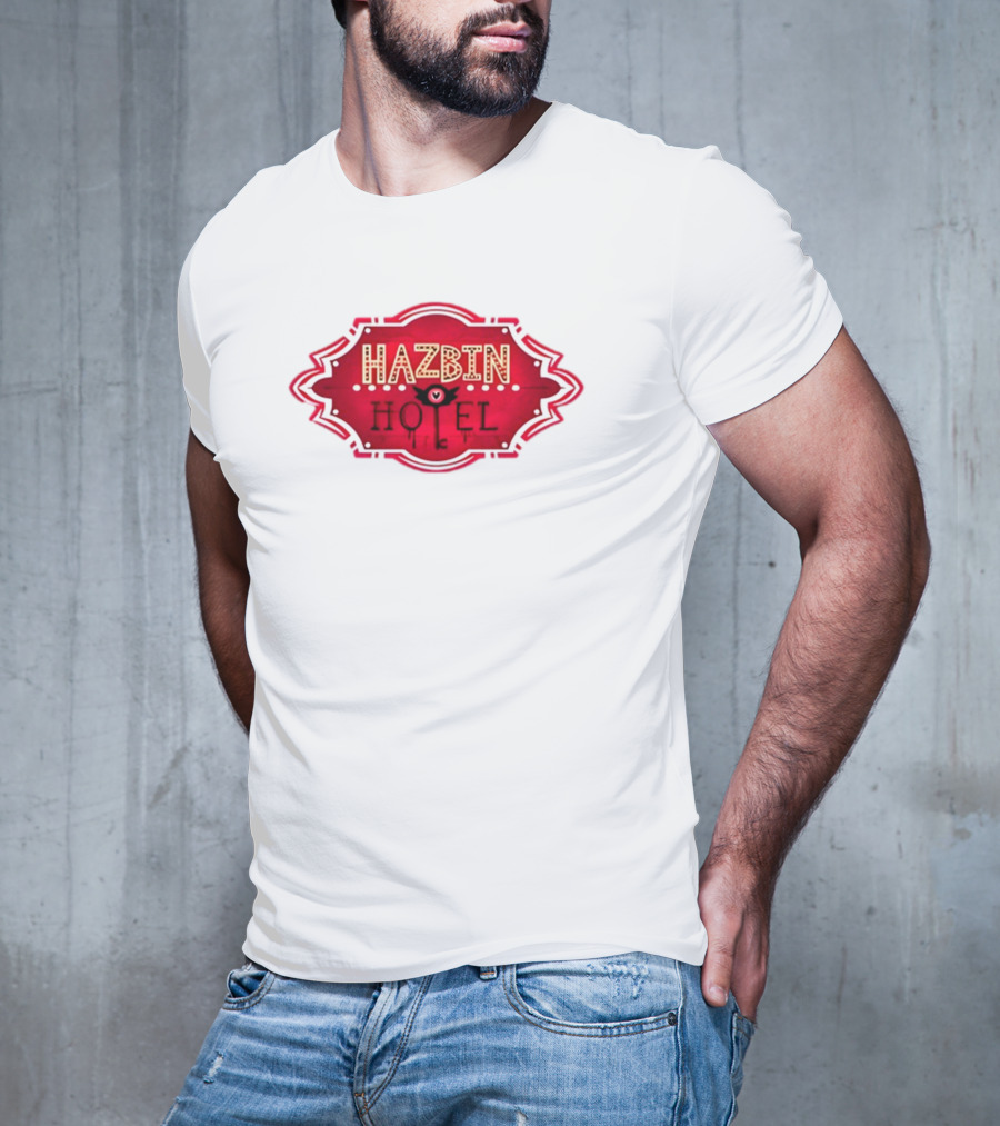 Hazbin Hotel Hazbinhotel Logo Badge With Heart And Winged Eye T-Shirt