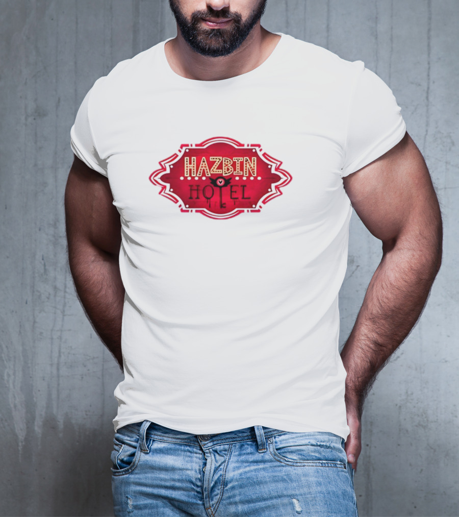 Hazbin Hotel Hazbinhotel Logo Badge With Heart And Winged Eye T-Shirt
