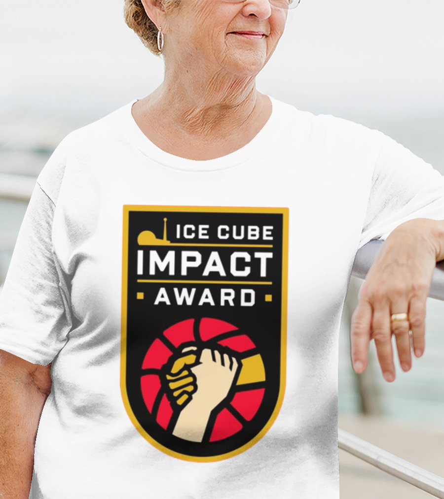 Ice Cube Impact Award Basketball Handshake Badge T-Shirt
