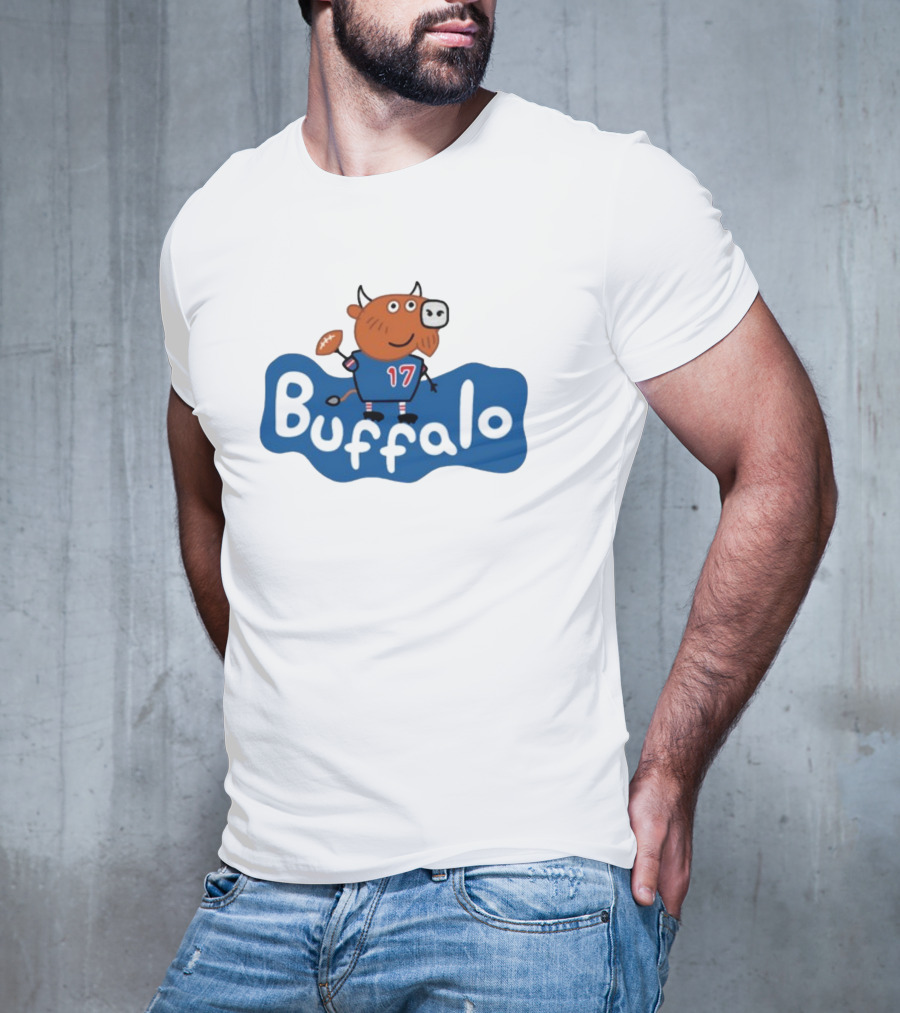26Shirts Buffalo 17 Football Cartoon Character T-Shirt