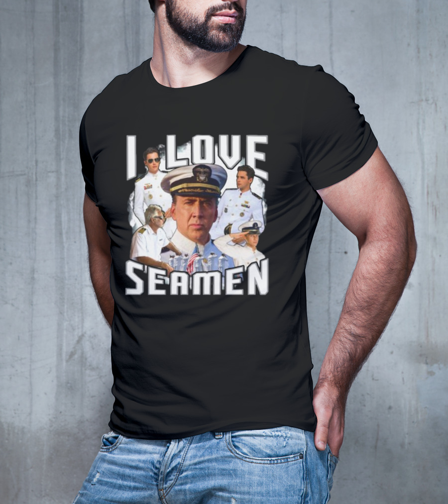 I Love Seamen Captain And Crew Collage T-Shirt
