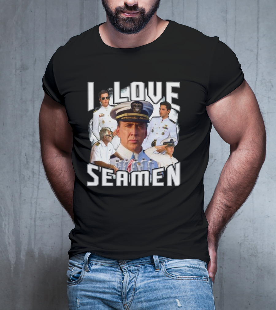 I Love Seamen Captain And Crew Collage T-Shirt