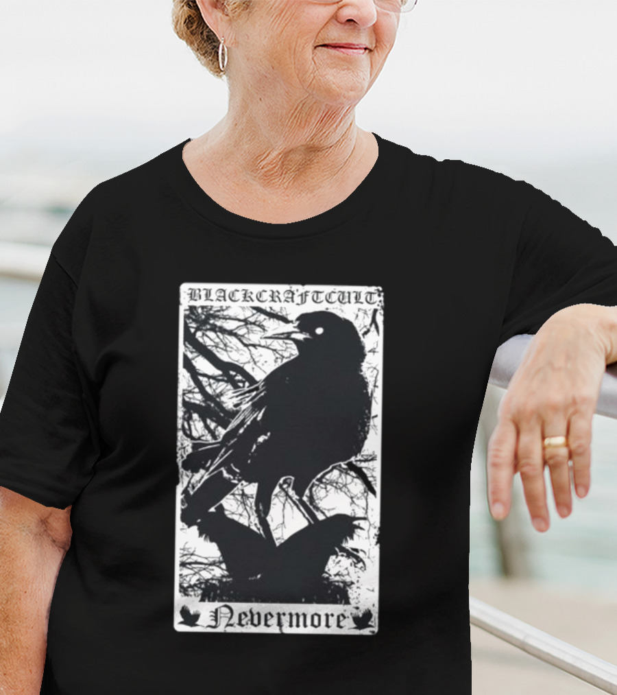 Blackcraftcult Nevermore Raven Tarot Card T-Shirt
