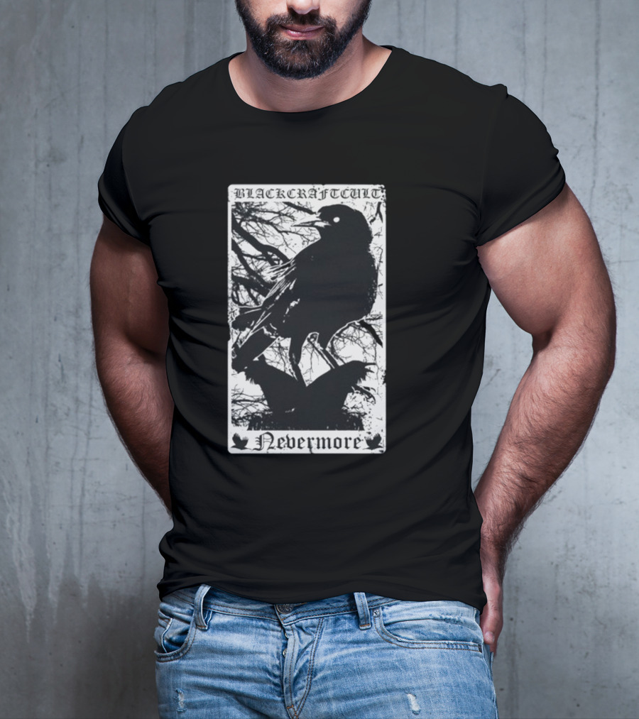 Blackcraftcult Nevermore Raven Tarot Card T-Shirt