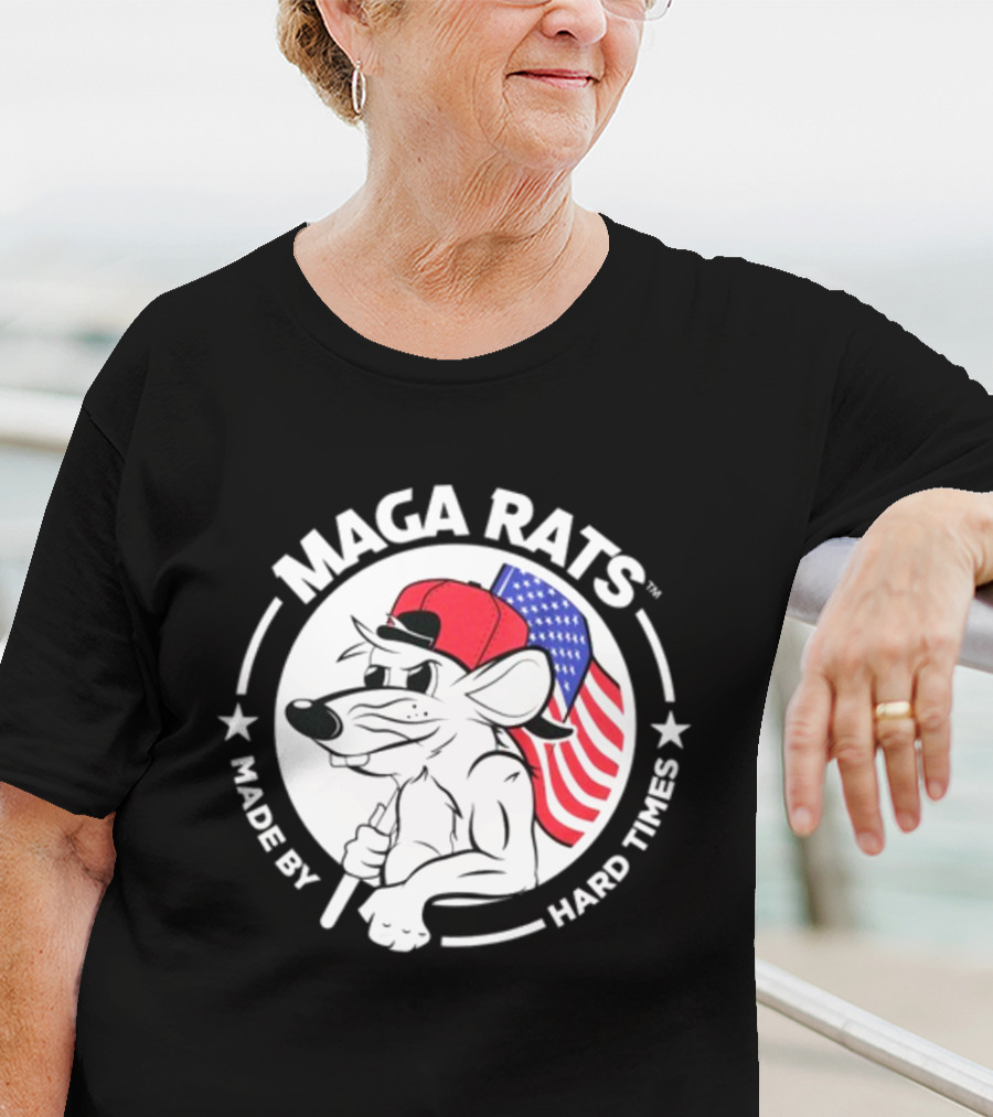 Maga Rats Made By Hard Times American Flag Hat T-Shirt