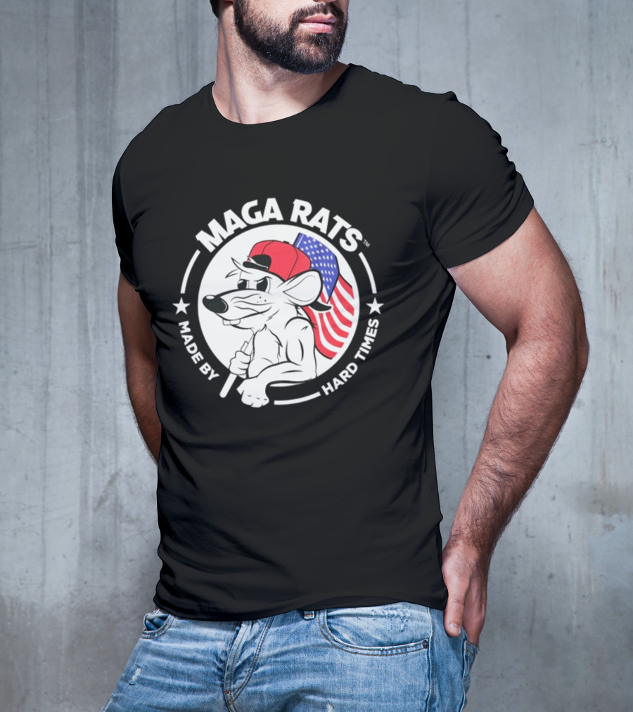 Maga Rats Made By Hard Times American Flag Hat T-Shirt