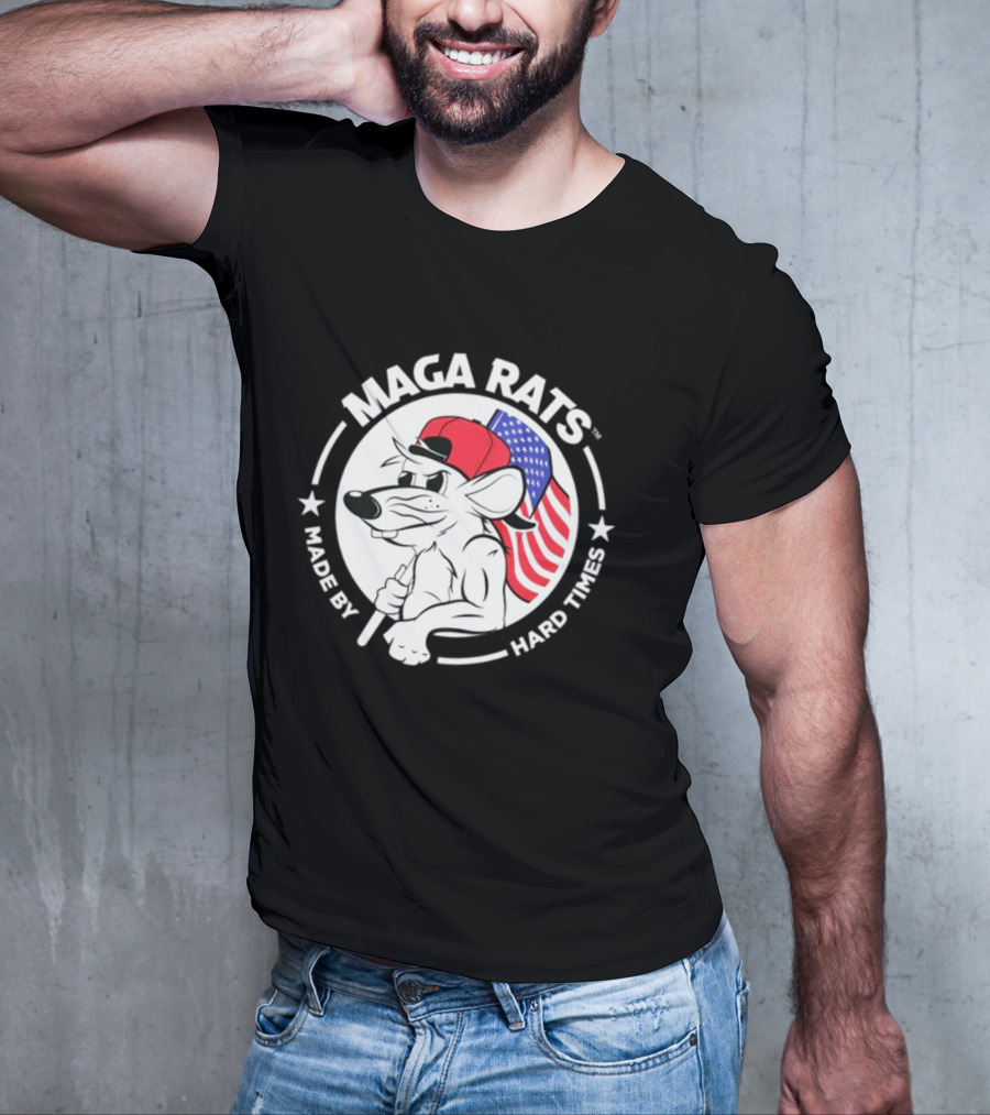 Maga Rats Made By Hard Times American Flag Hat T-Shirt