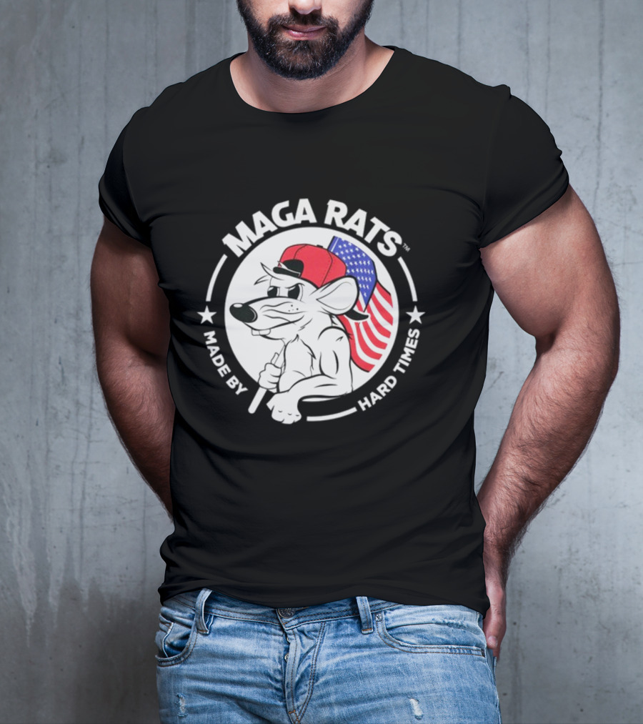 Maga Rats Made By Hard Times American Flag Hat T-Shirt