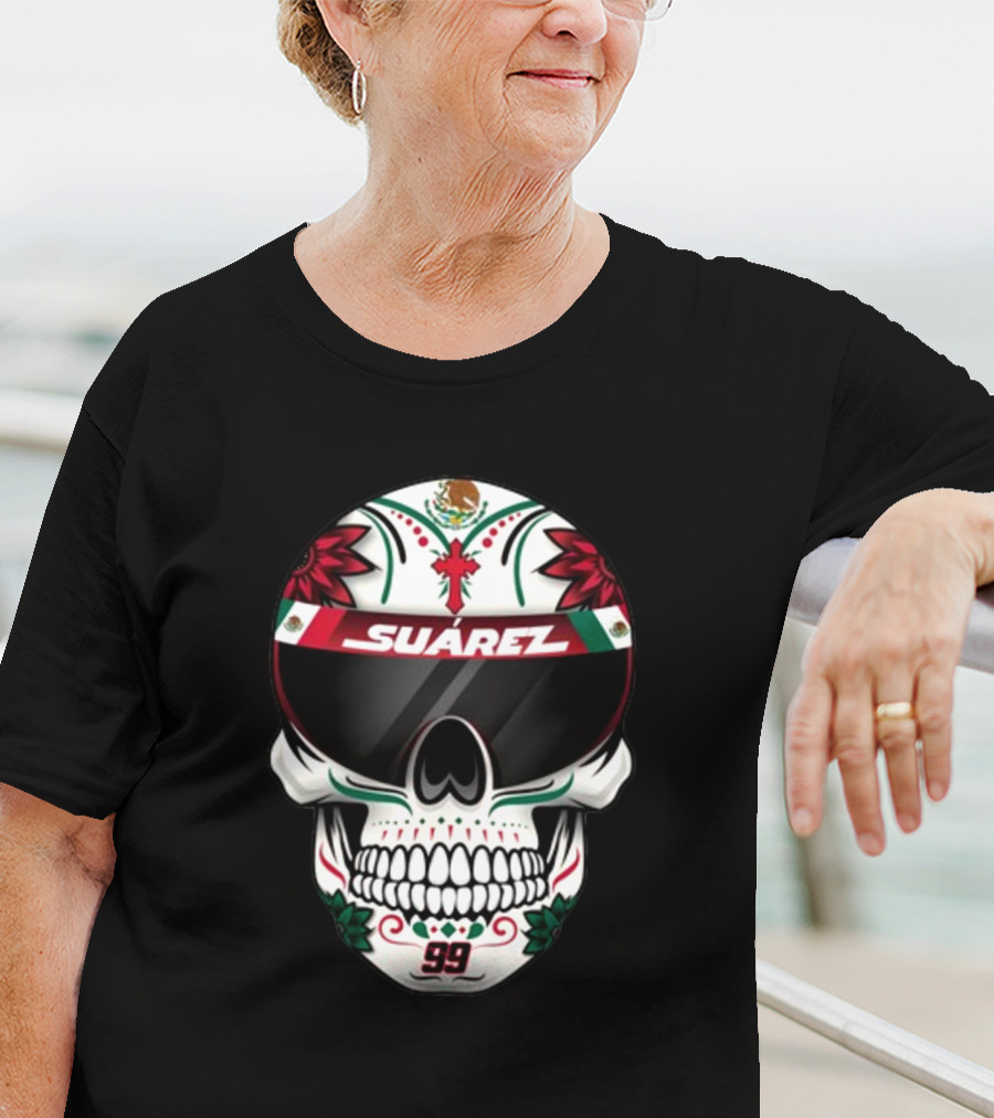 Danielsuarezracing Suárez Skull Helmet Visor 99 Mexican Flag Motif T-Shirt
