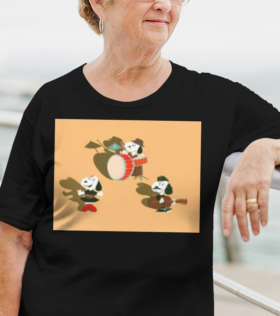 Paramore And Snoopy Characters Playing Musical Instruments T-Shirt