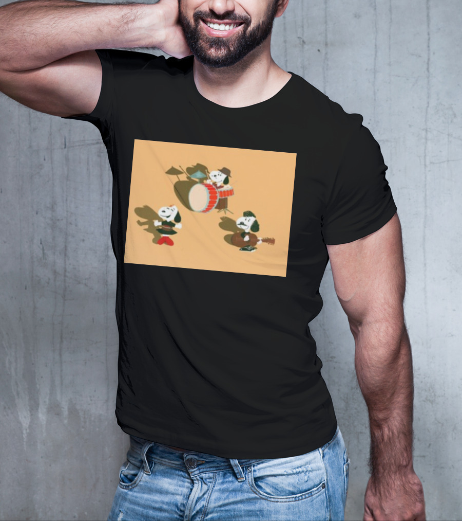 Paramore And Snoopy Characters Playing Musical Instruments T-Shirt