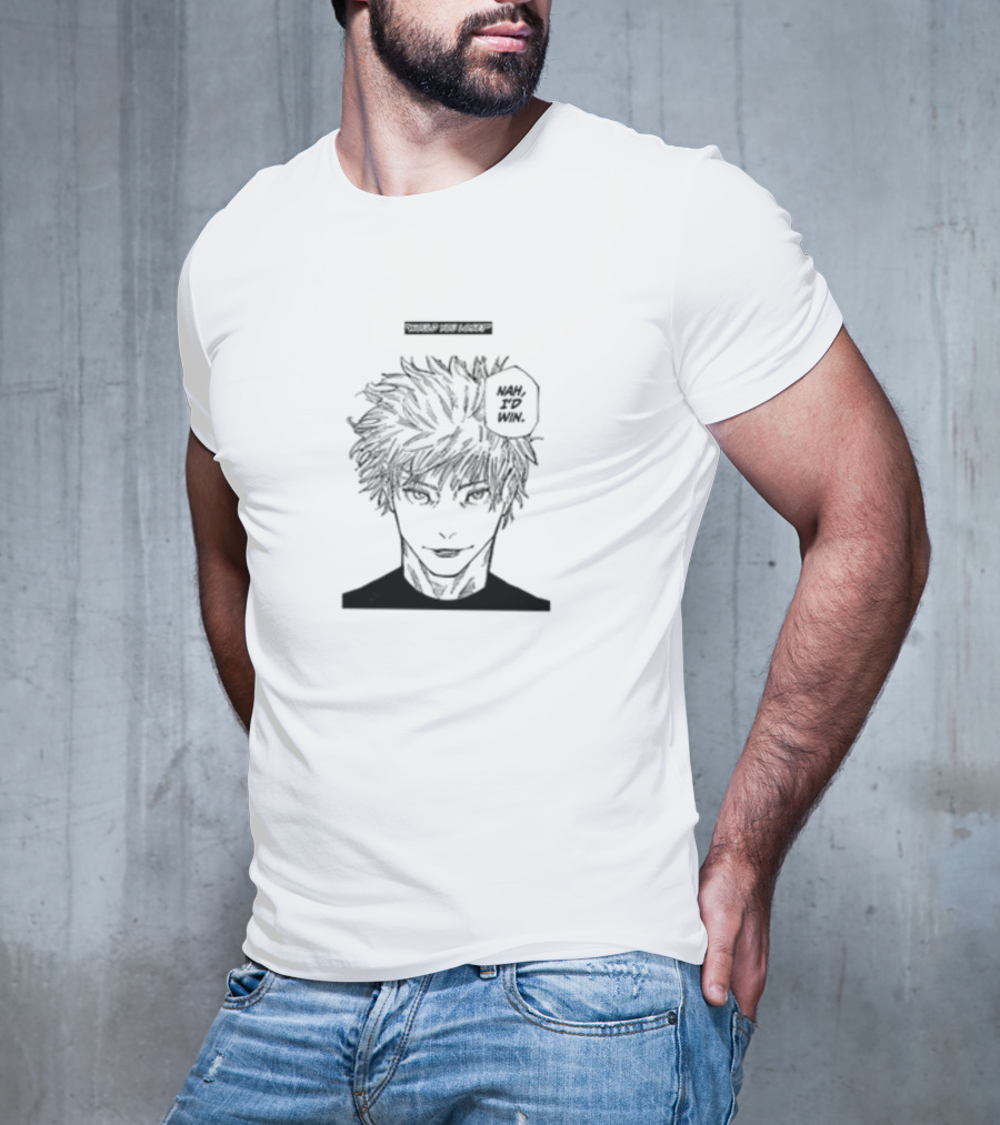 Goofyahhtees Nah I'd Win Manga Style Anime Character Confident Expression T-Shirt